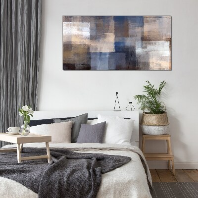 Glas foto Abstract mozaïek in blauwtinten