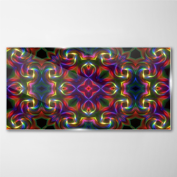 Schilderij op glas Een kleurrijk mozaïek van lichtpatronen