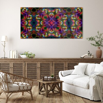 Schilderij op glas Een kleurrijk mozaïek van lichtpatronen