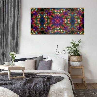 Schilderij op glas Een kleurrijk mozaïek van lichtpatronen