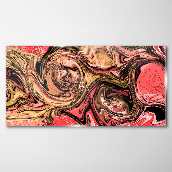 Glas foto Abstracte wervelingen in tinten roze