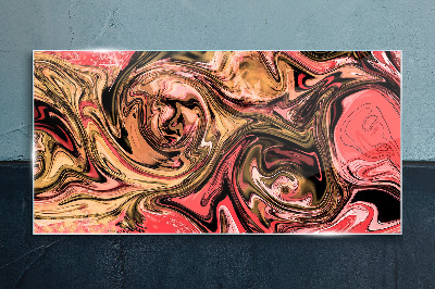 Glas foto Abstracte wervelingen in tinten roze