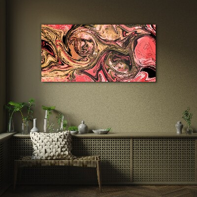 Glas foto Abstracte wervelingen in tinten roze