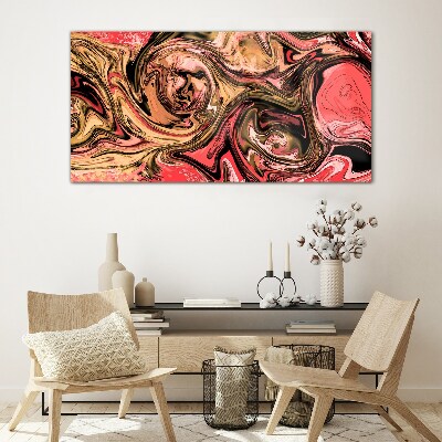 Glas foto Abstracte wervelingen in tinten roze