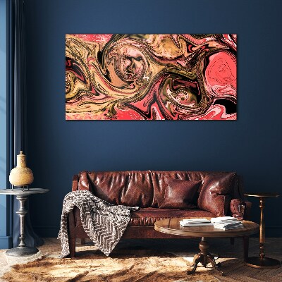 Glas foto Abstracte wervelingen in tinten roze