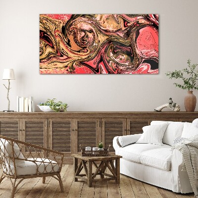 Glas foto Abstracte wervelingen in tinten roze