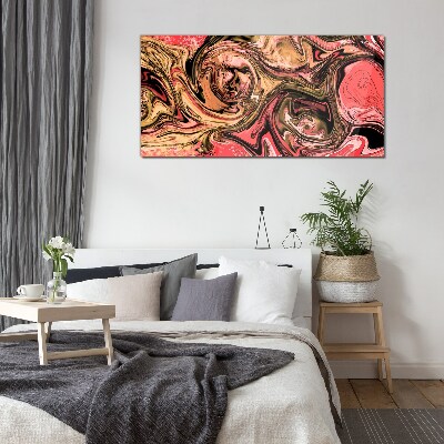 Glas foto Abstracte wervelingen in tinten roze