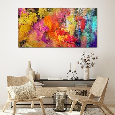 Glas foto De kleurrijke chaos van abstractie