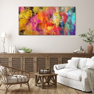 Glas foto De kleurrijke chaos van abstractie