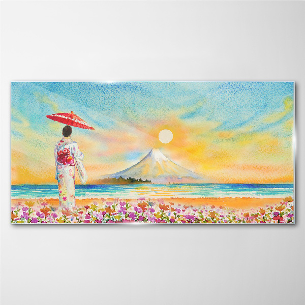 Foto op glas Een rustige ochtend aan zee