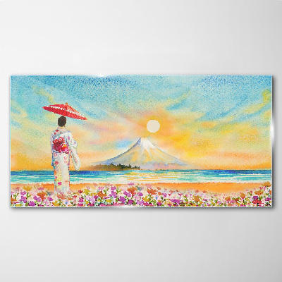 Foto op glas Een rustige ochtend aan zee