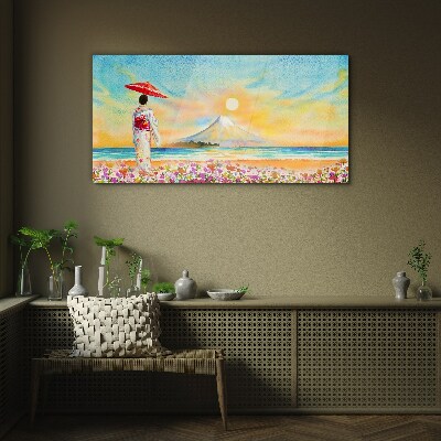 Foto op glas Een rustige ochtend aan zee