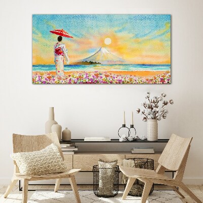 Foto op glas Een rustige ochtend aan zee