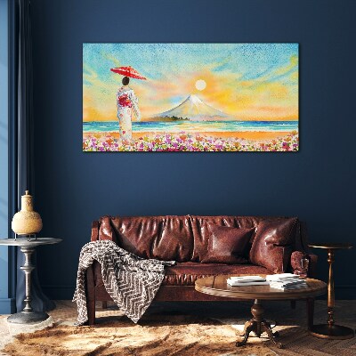 Foto op glas Een rustige ochtend aan zee