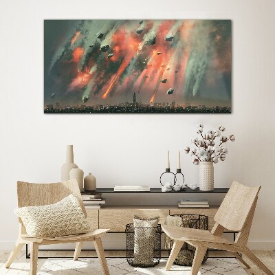 Schilderij op glas Apocalyptisch stadslandschap