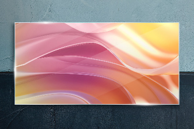 Foto op glas Golven van kleur in pasteltinten