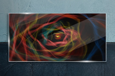 Foto op glas Een werveling van kleurrijke lichten