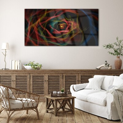 Foto op glas Een werveling van kleurrijke lichten