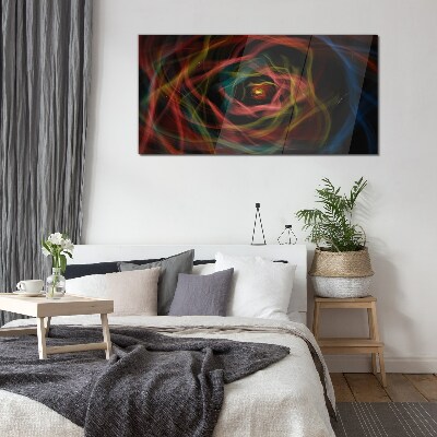 Foto op glas Een werveling van kleurrijke lichten