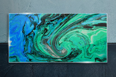 Glas foto Wervelende tinten blauw en groen