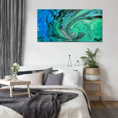 Glas foto Wervelende tinten blauw en groen