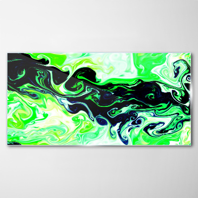 Schilderij op glas Groene wervelingen van abstractie