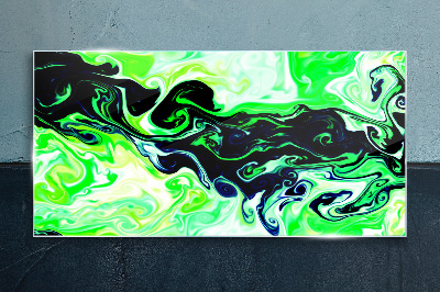 Schilderij op glas Groene wervelingen van abstractie