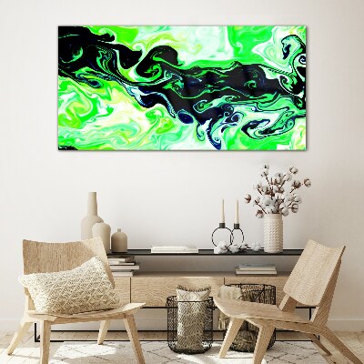 Schilderij op glas Groene wervelingen van abstractie