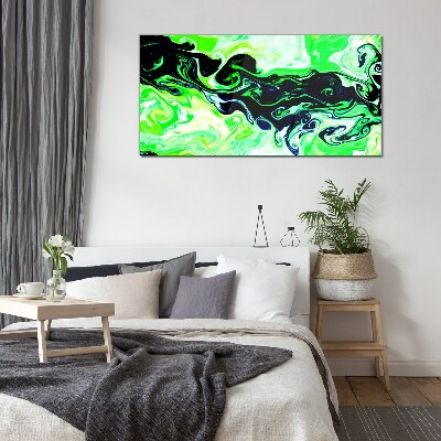 Schilderij op glas Groene wervelingen van abstractie