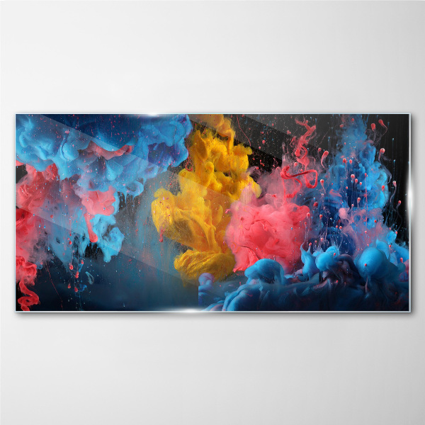 Schilderij op glas Kleurrijke explosies van emoties