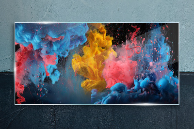 Schilderij op glas Kleurrijke explosies van emoties