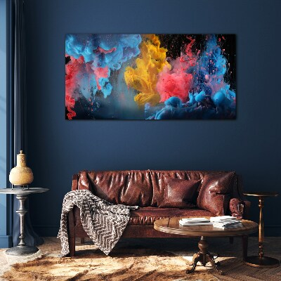 Schilderij op glas Kleurrijke explosies van emoties