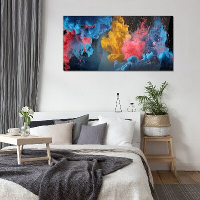 Schilderij op glas Kleurrijke explosies van emoties