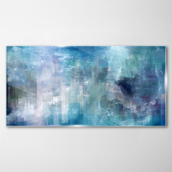 Glas foto Abstract kleurenspel in blauwtinten