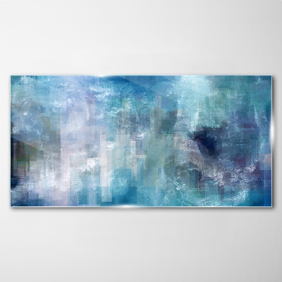 Glas foto Abstract kleurenspel in blauwtinten