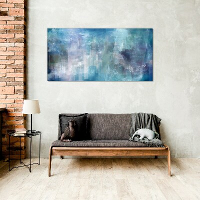 Glas foto Abstract kleurenspel in blauwtinten