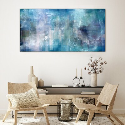 Glas foto Abstract kleurenspel in blauwtinten