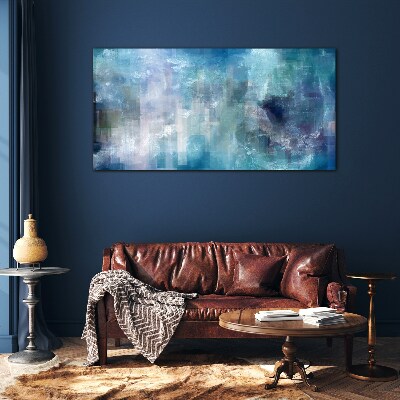 Glas foto Abstract kleurenspel in blauwtinten