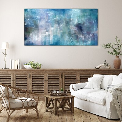 Glas foto Abstract kleurenspel in blauwtinten