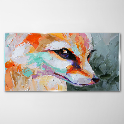 Foto op glas Kleurrijk portret van een vos