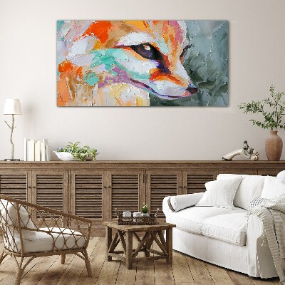 Foto op glas Kleurrijk portret van een vos