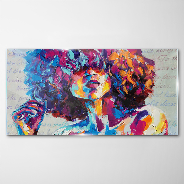 Glas foto Kleurrijke portretuitdrukking