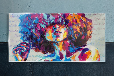 Glas foto Kleurrijke portretuitdrukking