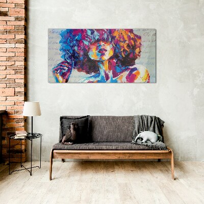 Glas foto Kleurrijke portretuitdrukking