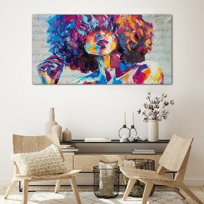 Glas foto Kleurrijke portretuitdrukking