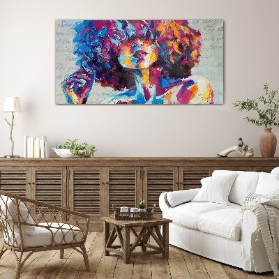 Glas foto Kleurrijke portretuitdrukking