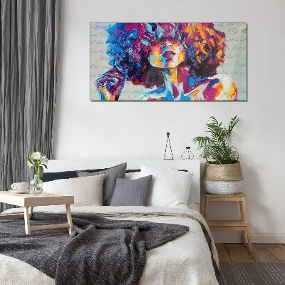 Glas foto Kleurrijke portretuitdrukking