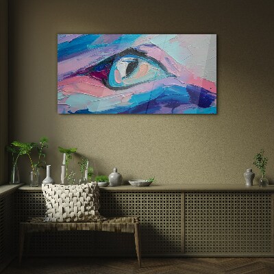 Schilderij op glas Een mistige blik in pastelkleuren
