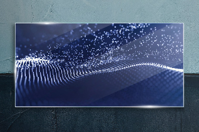 Schilderij op glas Blauwe lichtgolven