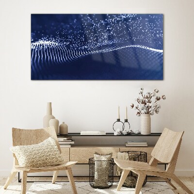 Schilderij op glas Blauwe lichtgolven